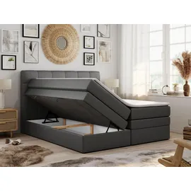 MKS Meble Boxspringbett mit Bettkasten ¦ grau ¦ Maße (cm): B: 200 H: 110