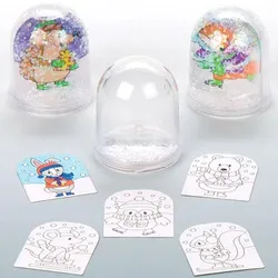 Schneekugel zum Ausmalen "Waldtiere im Winter" (pro Set 4) Bastelaktivitäten zu Weihnachten