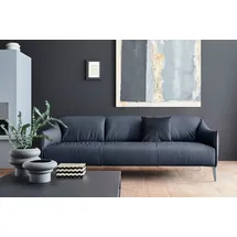W.Schillig Couch Leder 3-Sitzer Blau