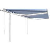 vidaXL Markise Automatisch mit LED & Windsensor 4x3 m Blau & Weiß