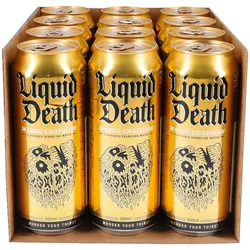 Liquid Death Mango Chainsaw Flavoured Sparkling Water 0,5 Liter Dose, 12er Pack