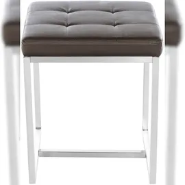 CLP 2er Set Edelstahl Sitzhocker Barci braun