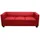 Mendler 3er Sofa Couch Loungesofa Lille ~ Kunstleder, rot