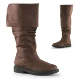 Stiefel Herren Mittelalter Stiefel Vintage Lederstiefel Mittelhohe-Stiefel Western Cowboy Stiefel Stiefeletten Biker Freizeitschuhe Boots - 44 EU