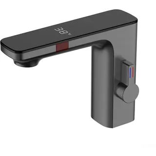SPORTARC Intelligenter Sensor-Waschbecken-Wasserhahn Badezimmer-Waschbeckensensor-Wasserhähne Digitalanzeige Warm- und Kaltwasser-Mischbatterie berührungsloser automatischer Wasserhahn 1, 27 cm 1/2