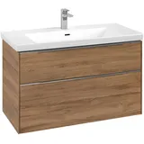 Villeroy & Boch Waschbeckenunterschrank 2 Auszüge 97,3 x 47,8 x 57,6 cm Braun