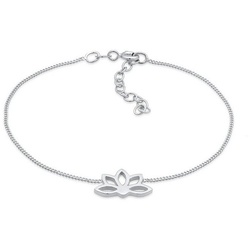 Elli Armband Lotusblume Yoga Blume Spirituell 925 Silber, Lotusblume silberfarben