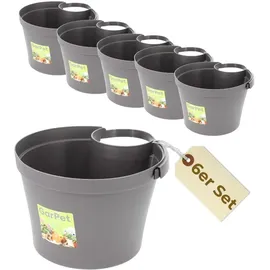 GarPet Fallrohr Blumentopf 22 x 22 x 15 cm Grau