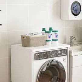 muvu Badezimmerschrank über Waschmaschine Trockner, Regal, Scandinavian weiß 64 cm