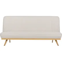 Beliani Schlafsofa Stoff 2-Sitzer Beige