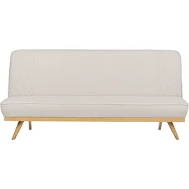 Beliani Schlafsofa Stoff 2-Sitzer Beige