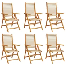 vidaXL Gartenstuhl Verstellbar 70 x 70 x 109 cm beige 6 St.