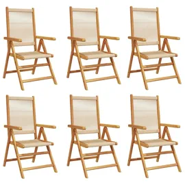 vidaXL Gartenstuhl Verstellbar 70 x 70 x 109 cm beige 6 St.