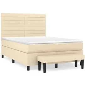 vidaXL Boxspringbett 140 x 200 cm Creme