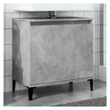 vidaXL Waschbeckenunterschrank Betongrau 58x33x60 Cm Holzwerkstoff