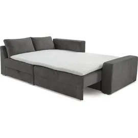 luma-home Eckcouch Cord 3-Sitzer Dunkelgrau
