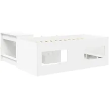 vidaXL Hochbett mit Schreibtisch 90 x 190 cm Holz weiß