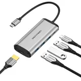 Vention Cnbhb USB-C 5 Ports), Dockingstation - USB Hub, Grau