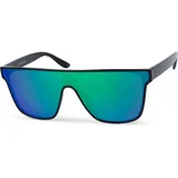 Stylebreaker Shield Sonnenbrille in Schwarz / Grün-Blau verspiegelt | Gr.: onesize