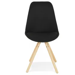 Skandinavischer Stuhl HIPHOP  Stuhl im skandinavischen Stil aus schwarzem Stoff mit Beinen aus Naturholz  48x56x82 cm  Kadima Design
