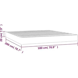 vidaXL Taschenfederkernmatratze Grau 180 x 200 cm H3