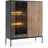 komodee Vitrine Laval 104 x 39 x 126 cm Schwarz