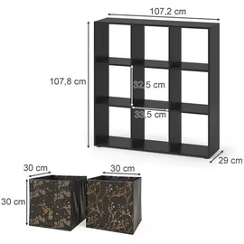 Vicco Raumteiler Nove 104 x 29 x 108 cm Schwarz