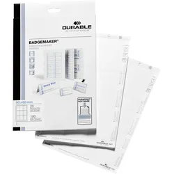 Durable Einsteckschilder für Namensschilder I+K+L Karton BxH 60x90mm weiß VE=10x180 Stück