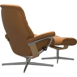 Stressless Relaxsessel STRESSLESS "Sunrise", braun (new caramel), B:83cm H:105cm T:74cm, Sessel, Relaxsessel, mit Cross Base, Größe S, M & L, Holzakzent Eiche