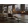 KAWOLA Relaxsessel FERREIRA Leder 78 x 106 x 78 cm grau mit Hocker