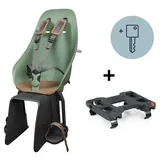 Urban Iki Gepäckträgerkindersitz Fahrrad Adapter grün braun abschließbar TaKe