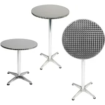 Mojawo Bistrostehtisch rund Silber Ø60cm H70/110cm Höhenverstellbar