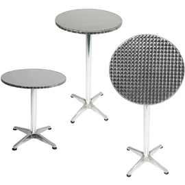 Mojawo Bistrostehtisch rund Silber Ø60cm H70/110cm Höhenverstellbar