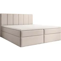 Luxusbetten24 Boxspringbett Aurelia Stoff mit Stauraum Beige 180x200 ohne