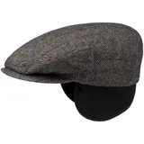 Stetson Kent Ohrenklappen Flatcap Herren - Schiebermütze mit Klappen für Ohren - Flatcap mit Fischgrätmuster - Ohrenmütze Herbst/Winter - Schirmmütze beige 59 cm - 59