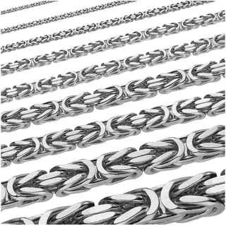 HOPLO Königskette Silberkette Königskette Länge 60cm - Breite 3,5mm - 925 Silber, Made in Germany silberfarben 60 cm Unisex