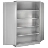 PROREGAL® Spind Stahlschrank Owl mit 4 Fachboden, HxBxT 192x78x38cm, Grau grau 110 cm x 192 cm x 38 cm