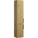 Burgbad Eqio Hochschrank 2-türig, Türanschlag links, 1760x350x320mm, HSFB035LF5662G0252, Farbe: Eiche Dekor Urban / Eiche Dekor Urban, Griffleiste Schwarz Matt G0252