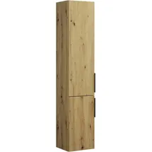 Burgbad Eqio Hochschrank 2-türig, Türanschlag links, 1760x350x320mm, HSFB035LF5662G0252, Farbe: Eiche Dekor Urban / Eiche Dekor Urban, Griffleiste Schwarz Matt G0252