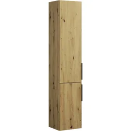 Burgbad Eqio Hochschrank 2-türig, Türanschlag links, 1760x350x320mm, HSFB035LF5662G0252, Farbe: Eiche Dekor Urban / Eiche Dekor Urban, Griffleiste Schwarz Matt G0252