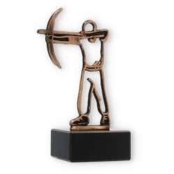 Pokal Konturfigur Bogen altgold auf schwarzem Marmorsockel 15,5cm