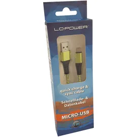 LC-POWER USB-A auf Micro-USB 1 m Grau/Grün