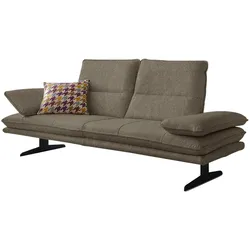 2-Sitzer W.SCHILLIG "broadway", schwarz (pepper s22), B:216cm H:94cm T:96cm, Flachgewebe S22 (100% Polyester), Sofas, Sitztiefenverstellung, Kopfteil- & Seitenteilverstellung, Breite 216cm