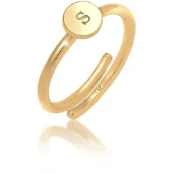 Elli Buchstabe S Kreis Verstellbar 925 Sterling Silber Ringe   Damen 