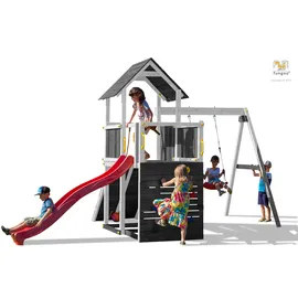 fungoo Spielturm CAROL3 Klettergerüst Grau/Weiß