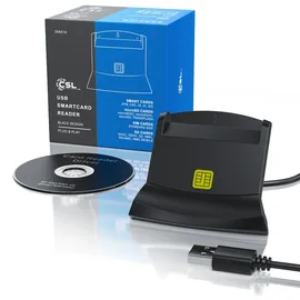 CSL USB Chipkartenleser - SmartCard Reader - Cardreader - smart Card Reader - unterstützt Smart Cards und SIM Cards, Sdcard, Micro Sd
