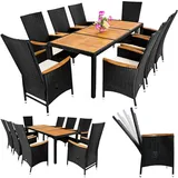 Polyrattan Garten-Sitzgruppe 9-tlg Schwarz