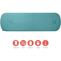 Isomatte Hattan Camping Thermomatte Luftbett Schlaf Matte Bett Selbstaufblasend blau 185 x 55 x 5 cm