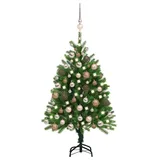 vidaXL Künstlicher Weihnachtsbaum mit LEDs & Kugeln Grün 120 cm