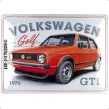 Nostalgic-Art Retro Blechschild, 30 x 40 cm, VW Golf – GTI 1976 – Volkswagen Bus Geschenk-Idee, Original Lizenzprodukt (OLP), aus Metall, Vintage Design, Blechschilder Sprüche
